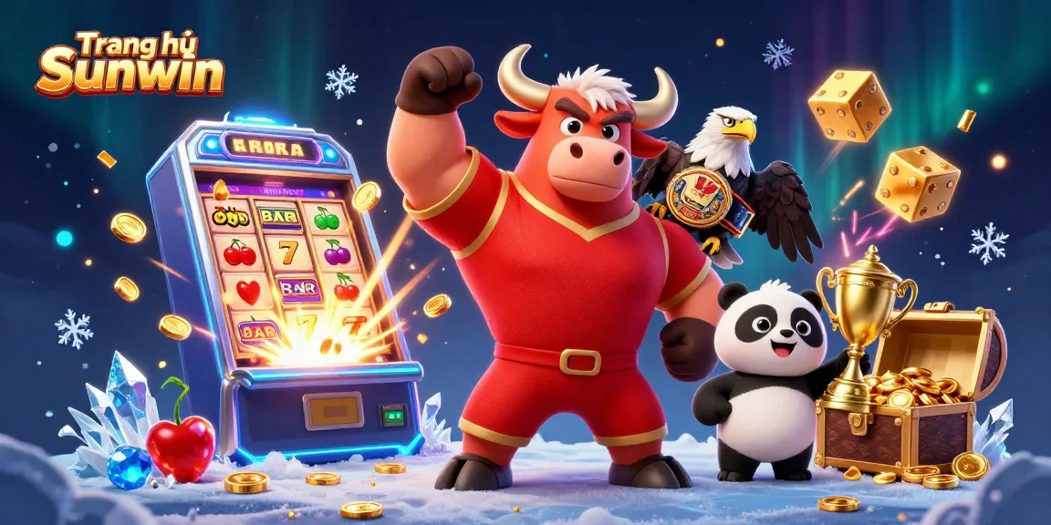 Activate fun with Trang chủ Sunwin's colorful casino-themed celebration, featuring winning characters and dynamic game elements.
