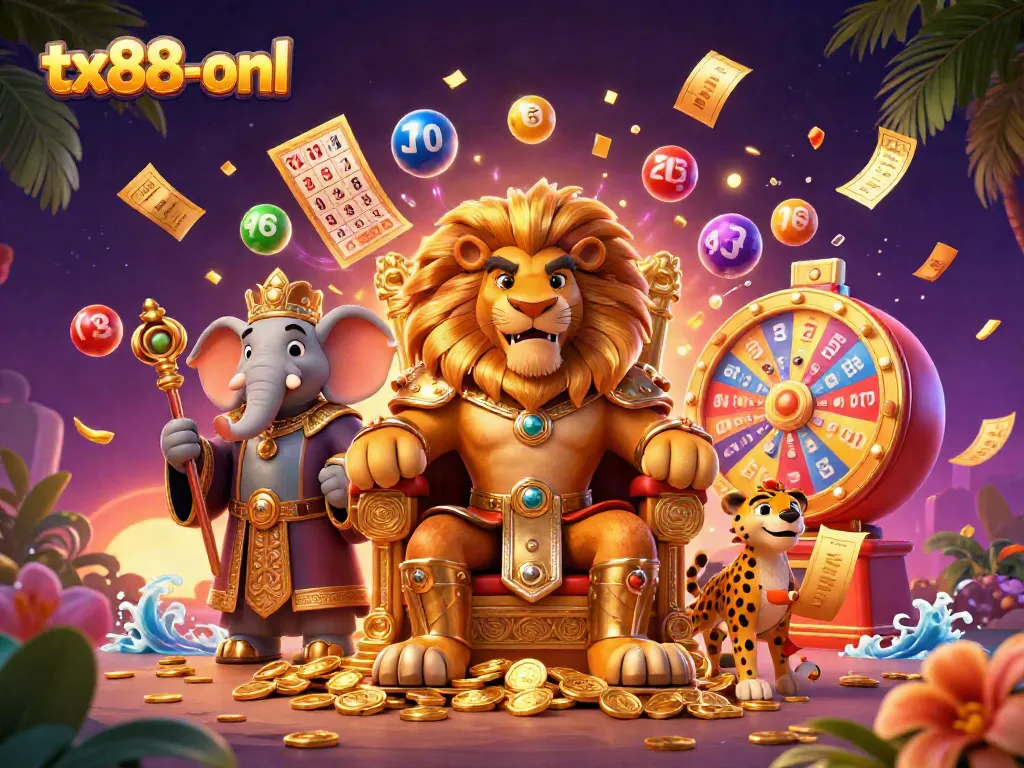 Engage with tx88-onl's dynamic gaming scene featuring lavish casino characters and vibrant game elements.