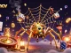 Engage with vipwincv's immersive 3D casino scene showcasing a steampunk spider and fortune.