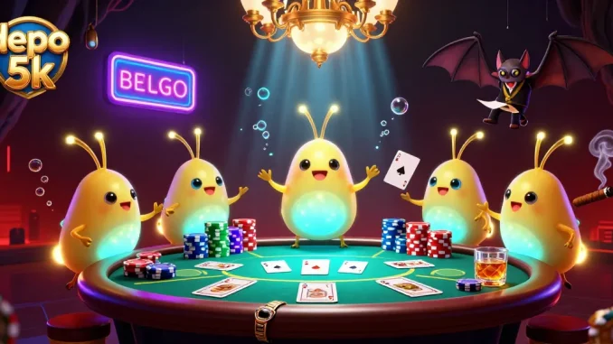 Engage in thrilling gameplay with depo 5k at a vibrant cave casino with glowworms illuminating the scene.