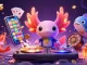 Experience BL555 with a vibrant underwater casino scene featuring an axolotl DJ and energetic characters.